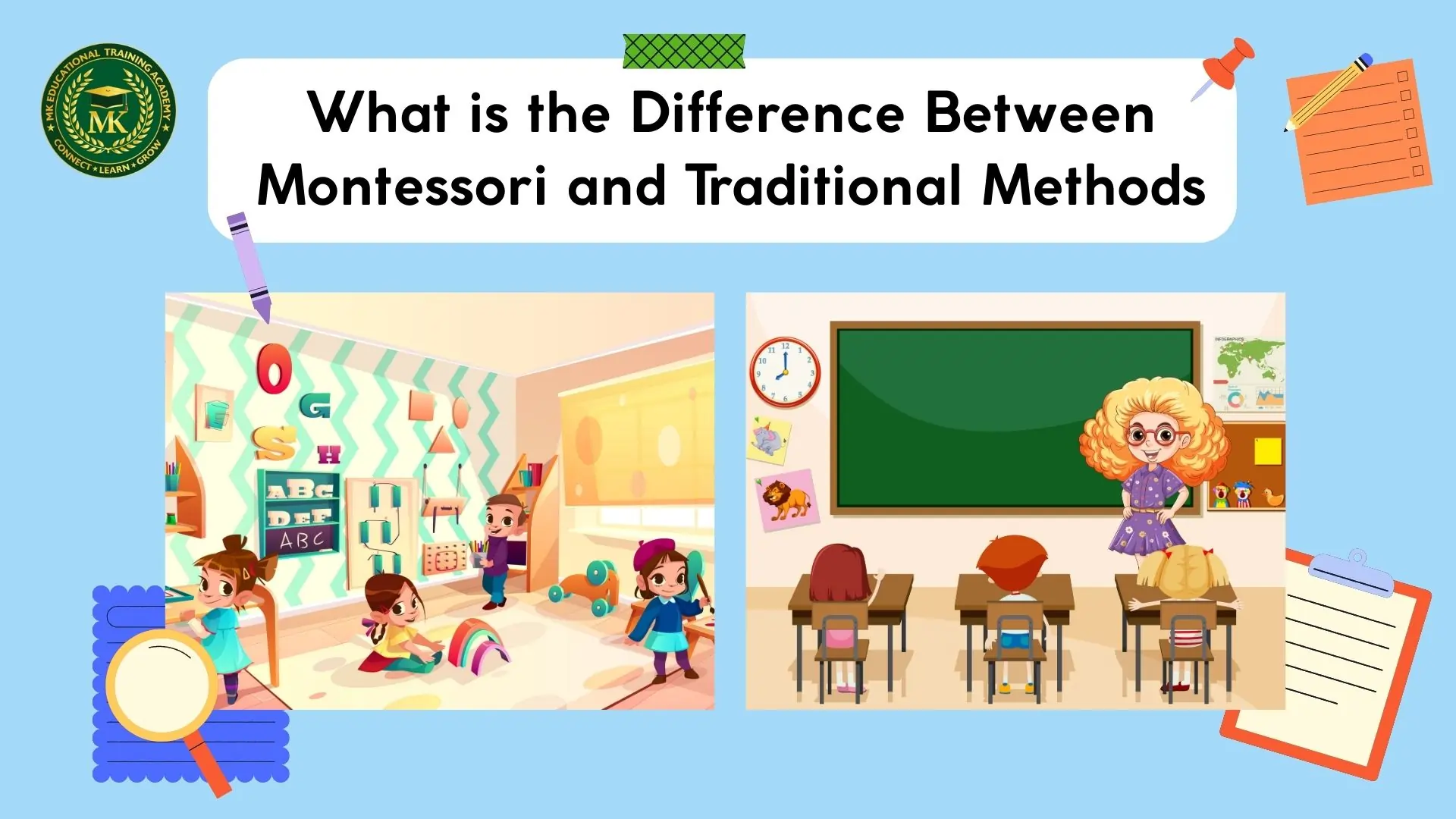 difference between montessori and traditional method