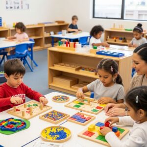 sensorial activity in montessori classroom